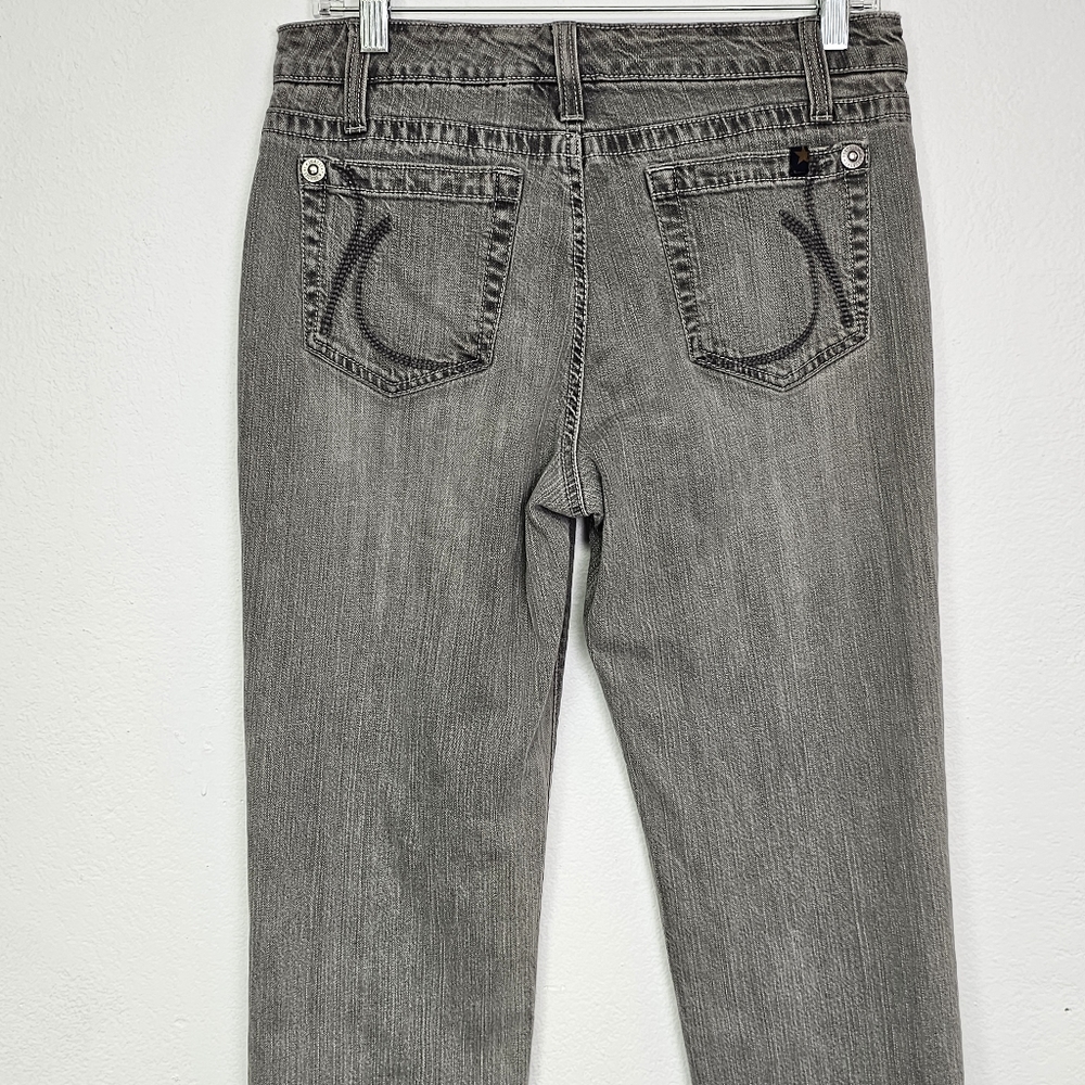 Jeanstar Jeans Grey Lightwash Denim Midrise Embroidered Sz 10 Western Country